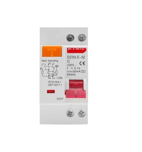 Disjoncteur Phase Neutre 230V DZ30L 6A protection court-circuit et fuite