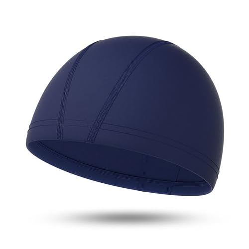 LeTradeJP スイミングキャップ 競泳用 だんせいス メッシュキャップ 水泳帽 公式大会可 メッシュ 無地 定番品 練習向け (紺碧)