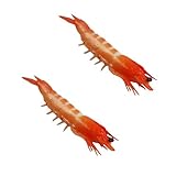 HDouii 2 figuras de camarones artificiales de camarones falsos rojos,...