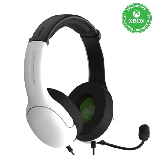 Image of PDP Gaming AIRLITE Headset with Noise-Cancelling Mic, Licensed Microsoft Series X|S, Xbox One Accessories, PC /Windows 10 /11, Lightweight Wired Power Stereo Headphones - White