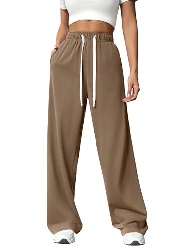 PINSPARK Wide Leg Sweat Pants for Womens High Waisted Baggy Sweat...
