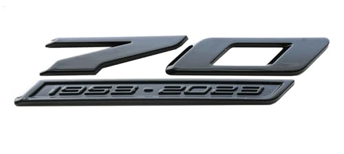 Image of Pair Set 70th Anniversary Side Emblems Car Fender Badge Decal Replacement for 2020-2024 C8 Corvette Genuine GM 70th (Glossy Black)
