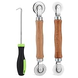 WHAMVOX Aluminium screen roller Ergonomischem Holzgriff Metallhaken und Robusten Metallrollen für...