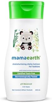 Mamaearth Daily Moisturizing Baby Body Lotion | Skin Nourishment with Shea Butter & Jojoba Oil | Gentle Formula for Delicate Skin of Babies | 6.76 Fl Oz (200ml)