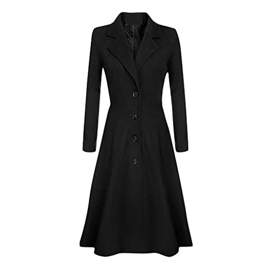 Manteau Femme Grand Taille Hiver Chaud Long Elegant Trench Coat Manche Longues Mode Pas Cher Veste Fille en Laine Duffle Trench Coat