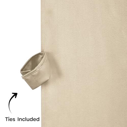 Image of Rivermoor 5 Feet Blackout Curtains Set of 1 | Solid Window Curtain for Living Room & Bedroom | Beige | 80% Room Darkening | 250 GSM | Acrylic Eyelet | 114 x 152 cm