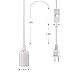 Cable Matters 2-Pack Hanging Light Cord with Switch - 15ft, Pendant Light Cord with Plug, White