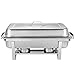 SUPER DEAL 8 Qt Stainless Steel 2 Pack Full Size Chafer Dish w/Water Pan, Food Pan, Fuel Holder and Lid For Buffet/Weddings/Parties/Banquets/Catering Events (2)