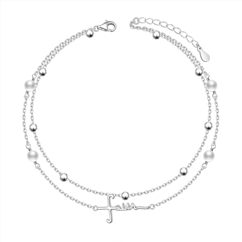 Image of Yearace Anklet for Women S925 Sterling Silver Adjustable Foot Beaded Chain Lotus Flower Claddagh Dragonfly Witches Knot Ankle Bracelet Summer Beach Anklets Jewelry Gift