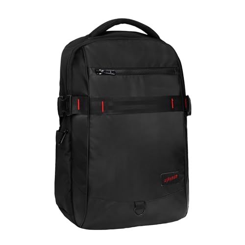 Image of F Gear Mason Black 34L Premium Soft Touch Laptop Backpack | Fits 17 inch Laptop | Lightweight with Tablet Sleeve, 2 Compartments, 2 Pockets & Luggage Strap |Water-Resistant | Office, College & Travel