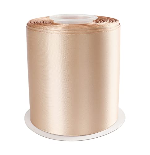 AVANAVA 100mm Wide Ribbon Double Face Satin Ribbon - 22 Meters (835-Tan), 100mm x 22M