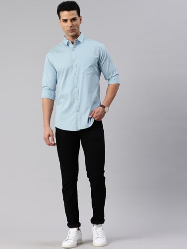 Image of Majestic Man Men's Cotton Slim Fit Solid Casual Shirt
