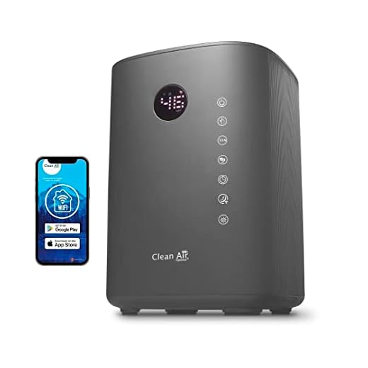 Humidificador con esterilización UVC, ionizador y aromaterapia. - Clean Air Optima CA-605 Smart Top Filling - Humidificación máx. 480 ml/h. Para habitaciones de hasta 65 m²/160 m³ (titanio)