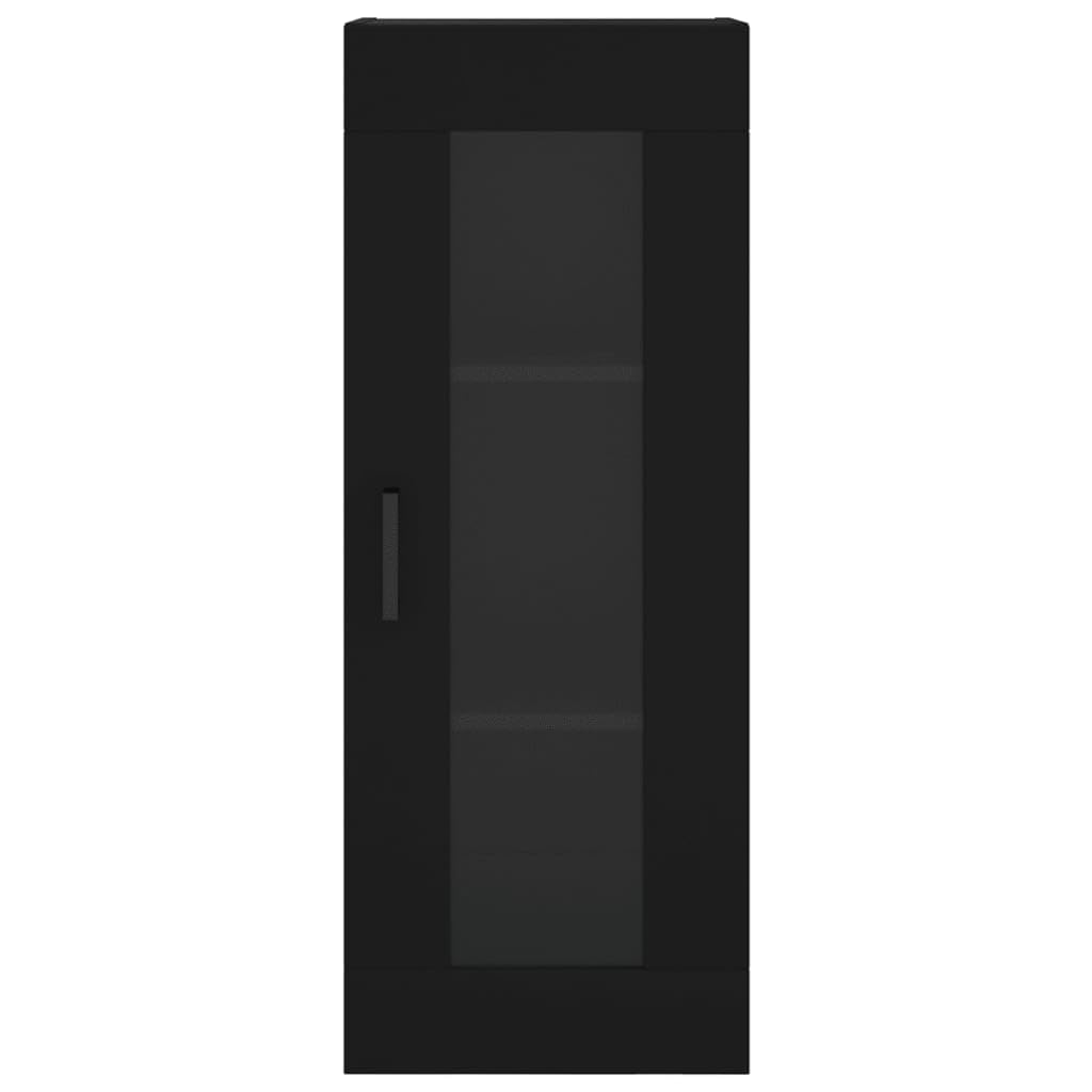 Möbel Wohnaccessoire Highboard Schwarz 34,5x34x180cm Engineered Wood-Furniture