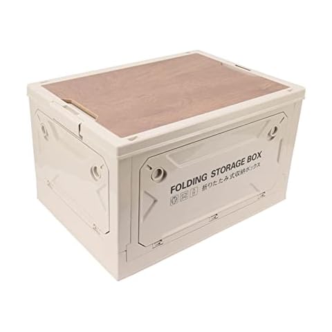 Folding Storage Camping Box with Wooden Lid Cover