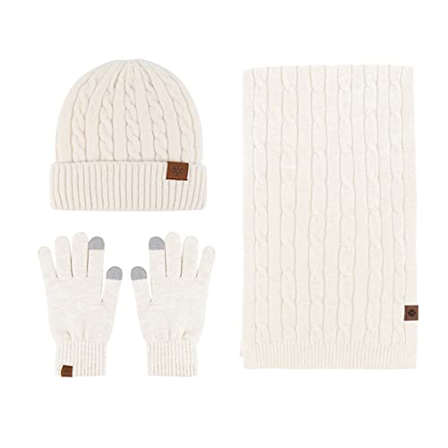 Bonnet écharpe gants hiver femme tricotés avec tour de cou chauffant cervicales homme