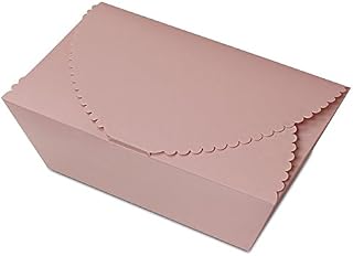 100ea - 7-1/2" X 4 X 2 Pink Side Tab Scallop Box Width 4"