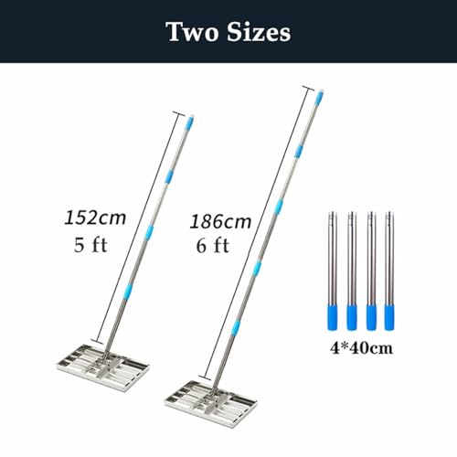 OPSREY Lawn Leveling Rake, Golf Garden Grass Level, Lawn Leveler Tool with Stainless Steel Pole, Leveling Soil Dirt or Sand Ground Surface for Yard Garden Ground and Golf Lawn 5ft - Image 6