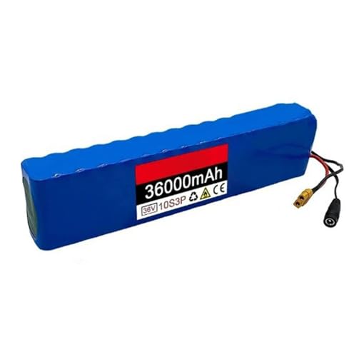 36V 36Ah E-Bikes Lithium-Ionen Akku Rechargeable Scooter Battery Pack 10S3P Wasserdichter PVC-Akku Mit Integrierter Schutzplatine Mit Ladegerät XT60
