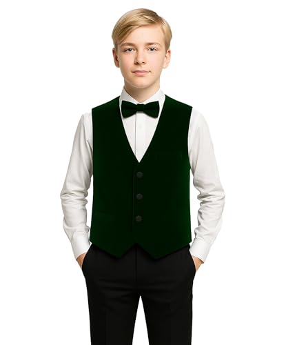 Gilet en velours garçon coupe ajustée haut de gamme pour fête