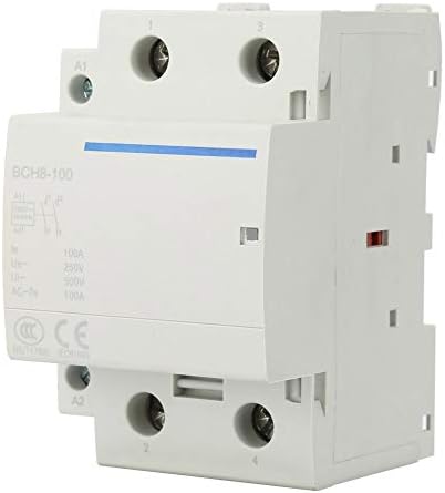 Electrical AC Contactor, Household Ultra-Silent Modular Contactor Industrial 100A 2 Pole BVH8-100 for Building Electrical Control Fields