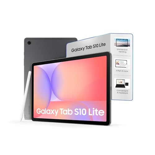 Samsung Galaxy Tab S10 Lite with AI [Smartchoice], S Pen in-Box, 27.7 cm (10.9 Inch) Display, Object Eraser, 90Hz Refresh Rate, IP42 Rating, 6GB RAM, 128GB Storage, Wi-Fi + 5G Tablet, Gray