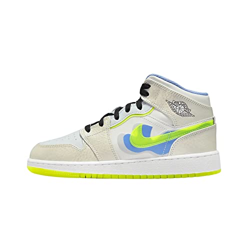 Zapatillas infantiles Jordan 1 Mid SE PS DC7249 103 en gris y verde