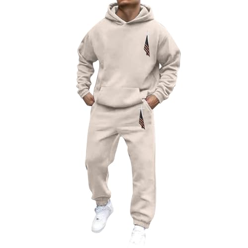 Generisch Chándal y chándal para hombre - Traje deportivo para hombres con cremallera de manga larga, pantalones deportivos de fitness, chándal, chándal para hombre, 100% algodón, ropa de hombre,