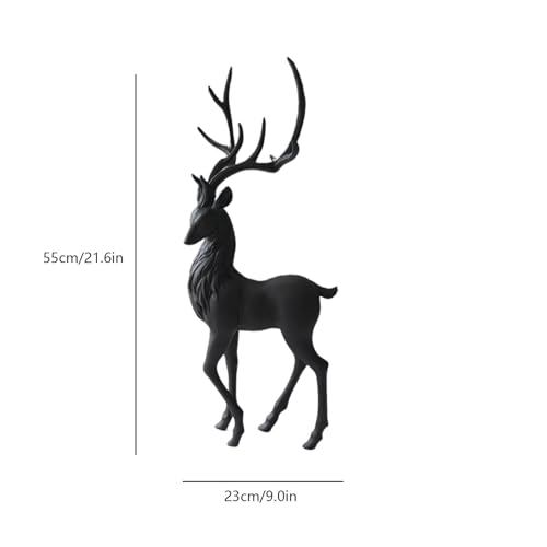 Statues modernes de cerf debout en résine à la finition soignée et élégante