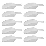 ZIIVARD 10 Pieces Ice Scoops Mini Plastic Measuring Scoops White Multifunctional Ice Cream Shovel for Popcorn Candy Dessert Buffet Tea Serving Scoop Rice