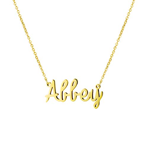 Awegift Personalized Name Necklace 18K Gold Plated New Mom Brides...