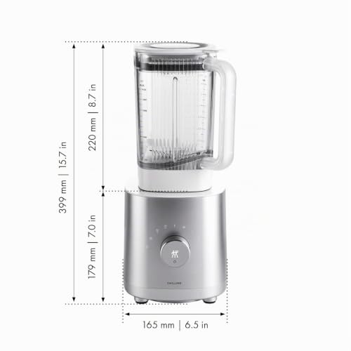 ZWILLING ENFINIGY Standmixer Universal 1.4 Liter, Mixer mit Edelstahl-Kreuzklinge & 1200-Watt-Hochleistungsmotor, Silber – Ansicht 6