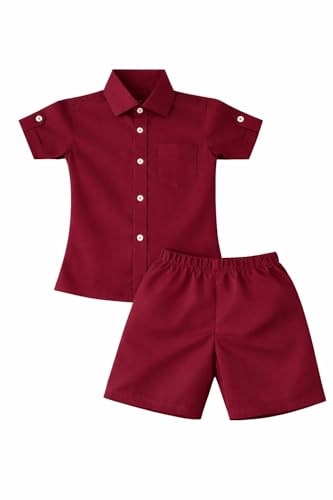 Image of Boys Shirt & Shorts Co-ord Set Kids Regular Wear Clothes Outfit