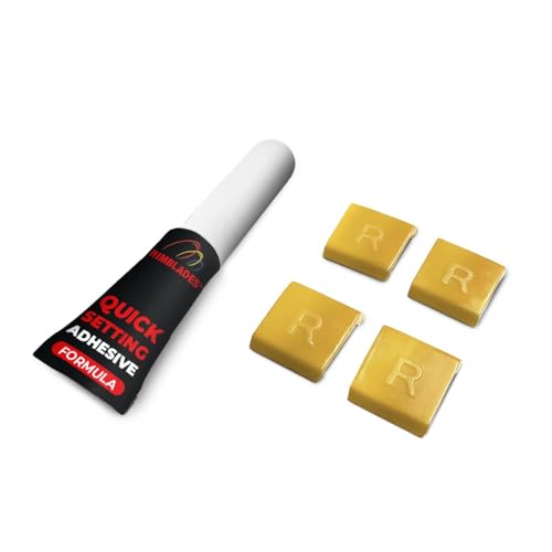 Rimblades Clips de unión ligeros y pegamento – Asegura tus protectores de llantas, paquete de 4 – disponible en 9 colores (amarillo)