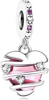 RMMY Charm Entwined Hearts Dangle 925 Sterling Silver Pendant Dangle Beads for European Bracelets and Necklaces,Chriatmas Halloween Valentine's Day Birthday Jewelry Gifts for Women & Girls