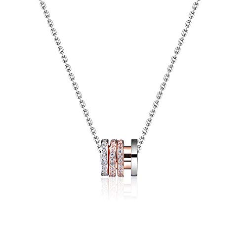 Petit collier de taille femme en argent sterling chaîne de clavicule or clair 18k et blanc