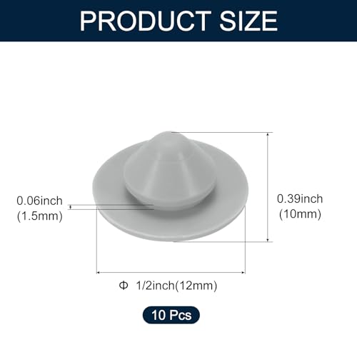 Image of uxcell 10pcs 1 /2 Inch (12mm) Button Hole Plugs, Grey Silicone, Waterproof & Dustproof