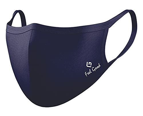 Image of Feel Good Washable Reusable Cotton Cloth Mask Navy Blue Color
