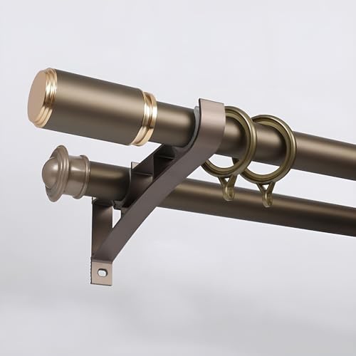 Tringle murale robuste aluminium double rail 140 cm salon - 2