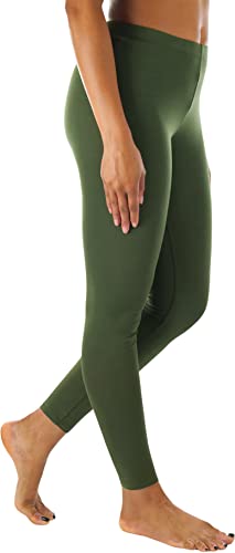Image of ToBeInStyle Women's Skinny Fit Cotton Full Length Leggings Tights - Regular and Plus Sizes
