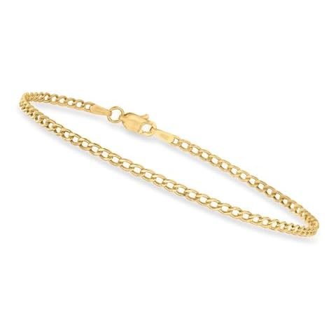 Canaria 2.3mm 10kt Yellow Gold Curb-Link Bracelet. 7 inches Cover