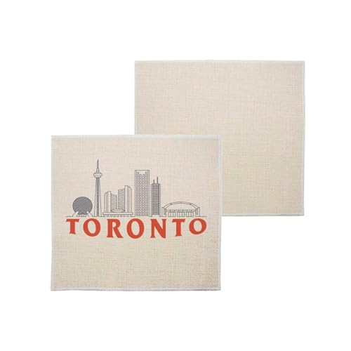 sous Verre en Lin - Toronto Minimalist Voyage Canada Amérique - 1 unité (100 x 100 mm)