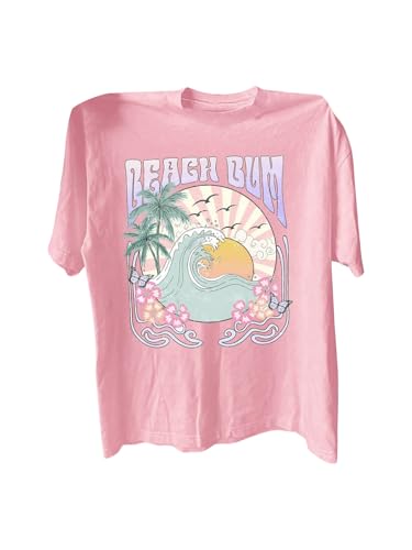 SweatyRocks Girl's Cute Graphic Tee Shirts Crew Neck Short Sleeve Casual Summer Tops