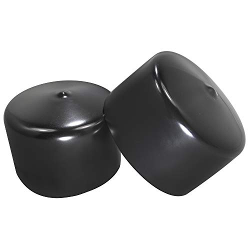 Prescott Plastics 2 1/2 Inch Round Black Vinyl End Cap, Flexible Pipe Post Rubber Cover (20)