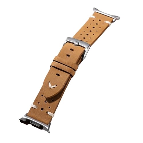 [SLFJEYTX] ���U�[�X�g���b�v �I�C�����b�N�X���v �n���h�N���t�g�E�H�b�`�o���h Galaxy Watch 8/Classic 40/44mm �X�|�[�c�x���g�u���X���b�g�p 1��(Yellow Brown,22mmGold Adapter)
