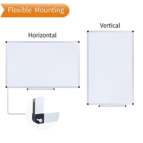 Image of VIZ-PRO Magnetic Whiteboard, 40 x 30 Inches, Dry Erase Board for Wall | Includes 1 Eraser, 2 Markers & 4 Magnets, Aluminum Frame, for School Office and Home