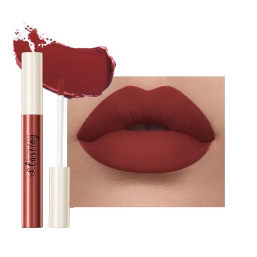 Brillo de labios antiadherente: barra de labios mate de larga duración con fórmula líquida, hidratante y nutritiva, colores vivos, acabado brillante y no pegajoso, a prueba de manchas para