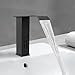 Black Waterfall Spout Bathroom Faucet, Electric Automatic Touchless Bathroom Sink Faucet Hot and Cold Mixer Sensor Faucet, for Hotel, Hospital, Farmhouse, Spa, Villa, Restaurant
