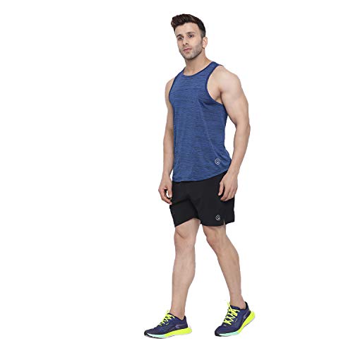 Image of CHKOKKO Men Polyester Printed Gym Co-Ord Sets Sleeveless Tank Top With Shorts