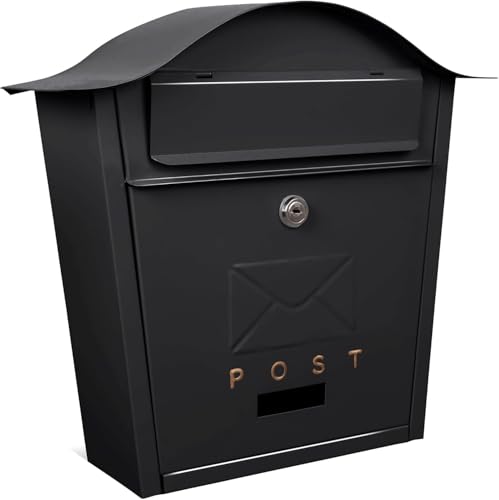 Buzón de Pared - Buzón de Acero Resistente con Cerradura y Solapa Impermeable, fácil instalación, Acabado Resistente a la corrosión | Diseño clásico con Doble Llave